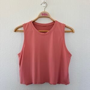 Lululemon Train to Be Tank Top Pink Taupe Relaxed Fit Athletic Women 12 READ